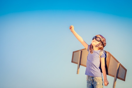 Image of Young Boy Dressed as Airplane