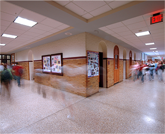 Image of Students Walking through School hallway